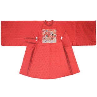 现货琉鱼汉服麟鸾千秋义领明制圆领方补仿妆花尖摆暗纹缎男款原创