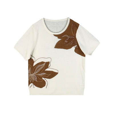 鼎成麻业亚麻针织衫圆领短袖T恤