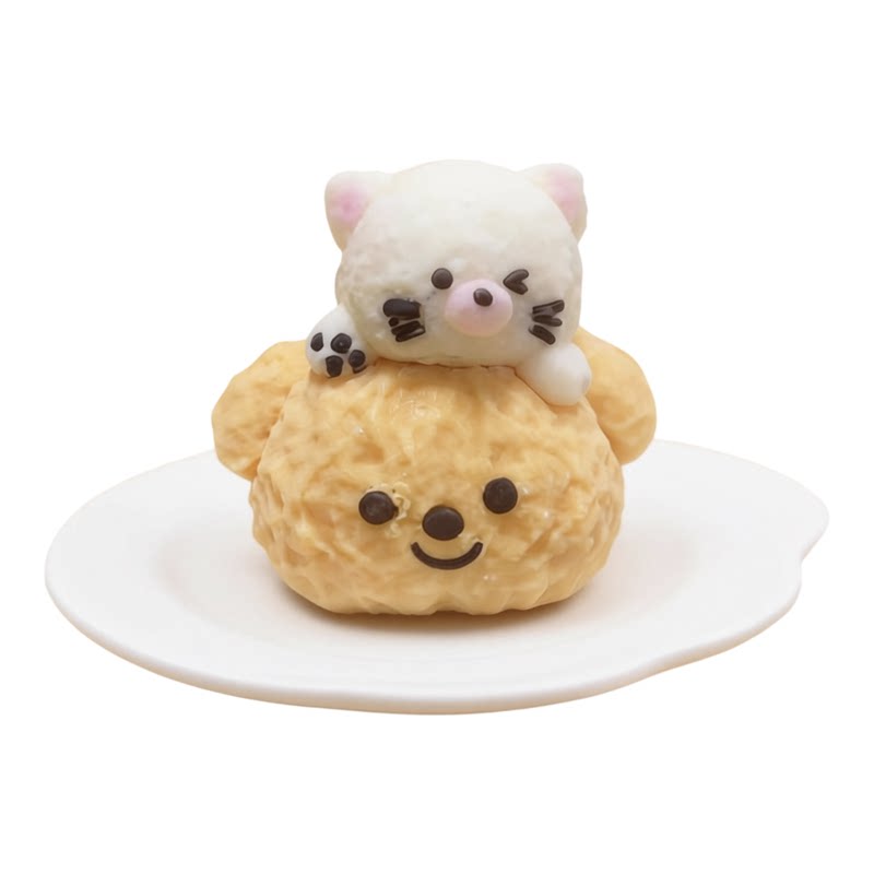 网红立体卡通叠叠乐小熊巧克力猫狗蛋糕装饰生日蛋糕摆件可食用
