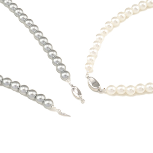 穿珍珠项链的元宝扣扣头配件专用线接头串珠手链手工diy材料925银