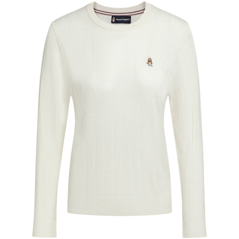 【高品质绵羊毛】暇步士女装圆领针织衫秋季内搭长袖弹力套头线衣