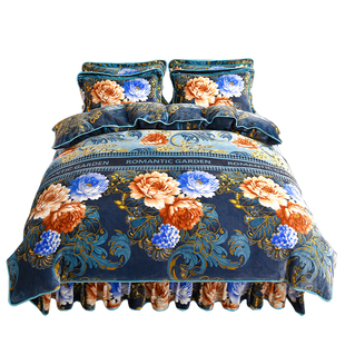 牛奶绒四件套加厚9-10斤母婴级珊瑚绒法莱绒双面云貂绒床品4件套