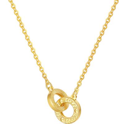 周六福饰品双环项链女S925银