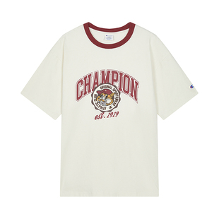 champion26夏季新款猫咪印花短袖T恤男女同款中长宽松休闲