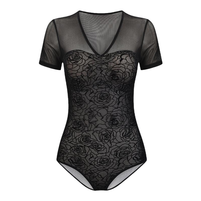 IFV舞蹈蕾丝暗纹妩媚新品连体服