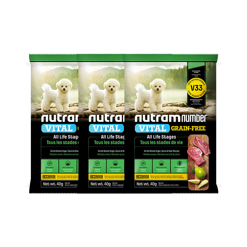 【新品U先】纽顿鸭肉梨狗粮小型犬V33比熊狗粮试吃通用成幼犬120g