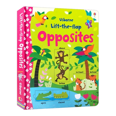 学反义词 英文原版 Usborne Lift-the-flap Opposites 纸板翻翻书 亲子互动 英语学习单词书 低幼图解词典 尤斯伯恩儿童图书