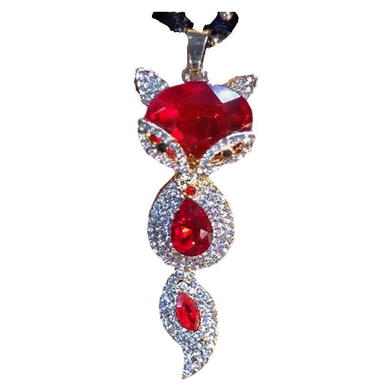 2023新款微镶狐狸毛衣链长款项链