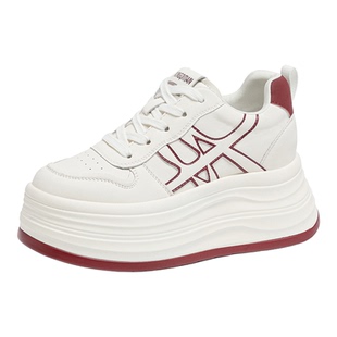 休闲风小白鞋女2025冬季新款厚底内增高9cm厚底加绒运动鞋女鞋潮