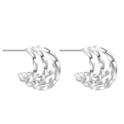 法式港风时尚复古麻花多层耳圈女