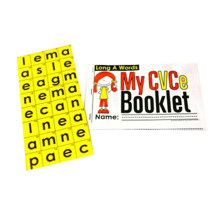 【爸爸拼啦】自然拼读CVCE长元音卡 儿童英语趣味手工题纸phonics