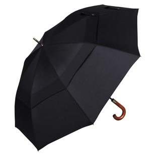 雨伞男士长柄伞日本双层超大伞复古自动伞女木柄暴雨直杆伞防风伞