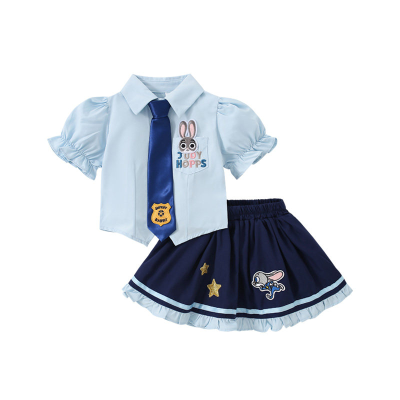 DeerBell童装女童套装兔子警官