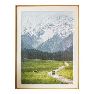 TOI图益拼图相框1000片实木线条框装裱挂墙画框定制裱框架拼图框