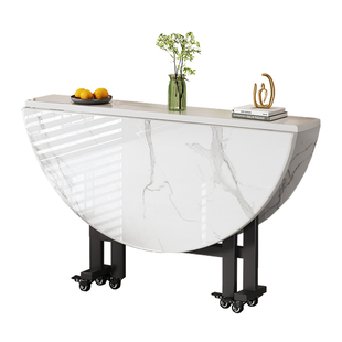 折叠圆桌家用租房小户型可移动折叠餐桌10人吃饭桌子大圆桌带转盘