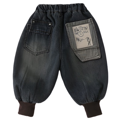 韩版长裤加厚牛仔裤冬长裤男童