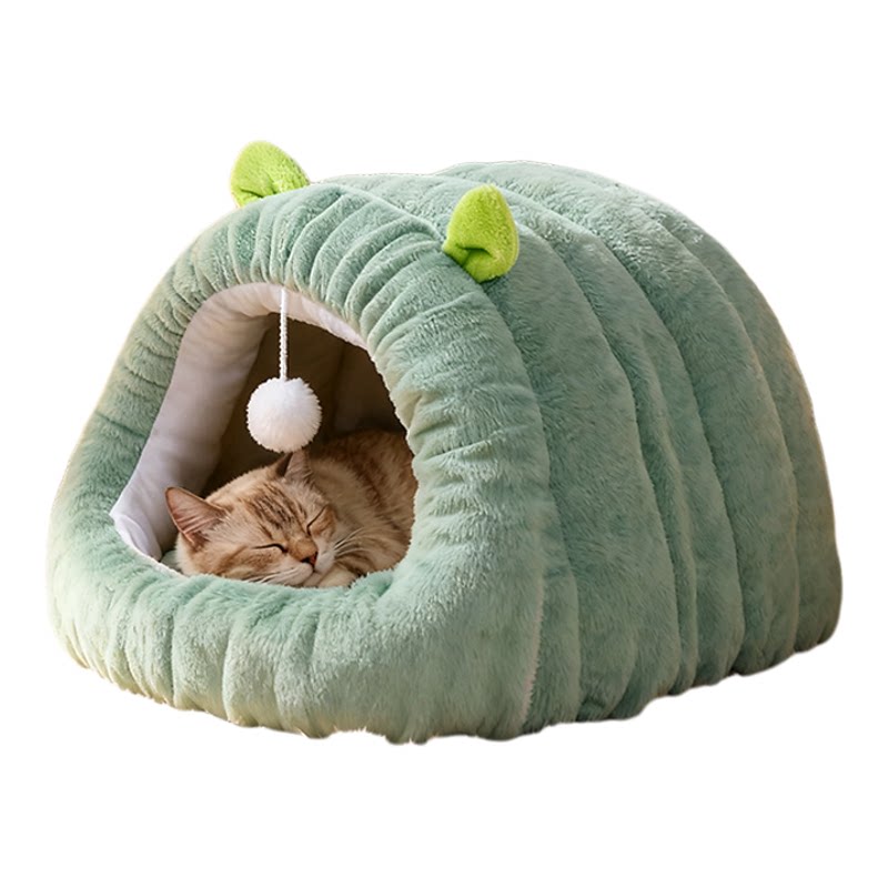 猫窝冬季保暖毛毛虫封闭式