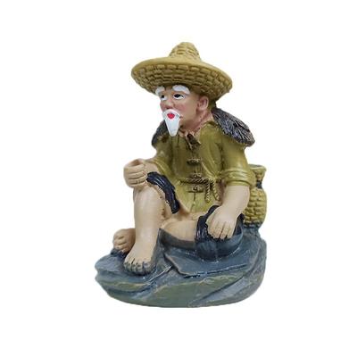 姜太公钓鱼假山盆景摆件桌面装饰