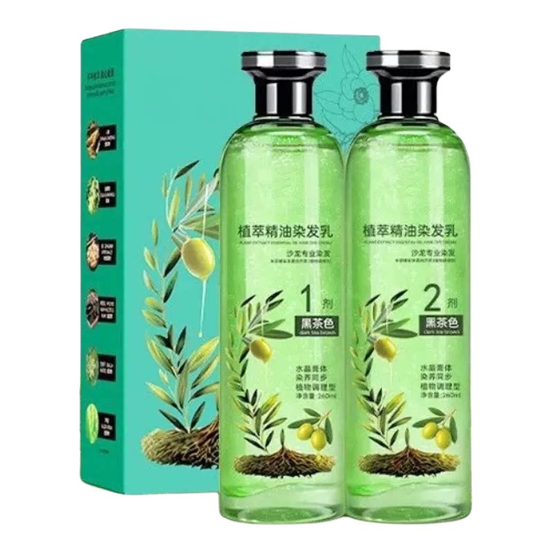 花乎植萃染发膏遮白染护一体