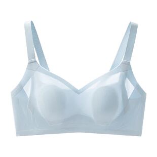 【下拉领优惠】小辣同款菇娘家轻薄兔耳杯凉感内衣夏薄款胸大显小