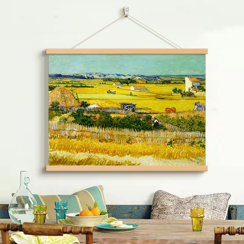 梵高装饰画世界名画丰收客厅沙发背景墙卧室餐厅玄关挂画电表箱画