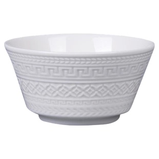 顺祥陶瓷碗家用漂亮的饭碗纯白浮雕碗盘套装米饭碗轻奢高级感餐具