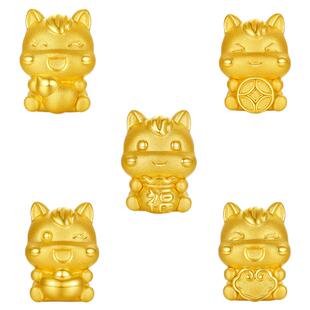 周六福黄金5d硬金定价生肖转运珠女福马献宝手绳手情人节新年礼物