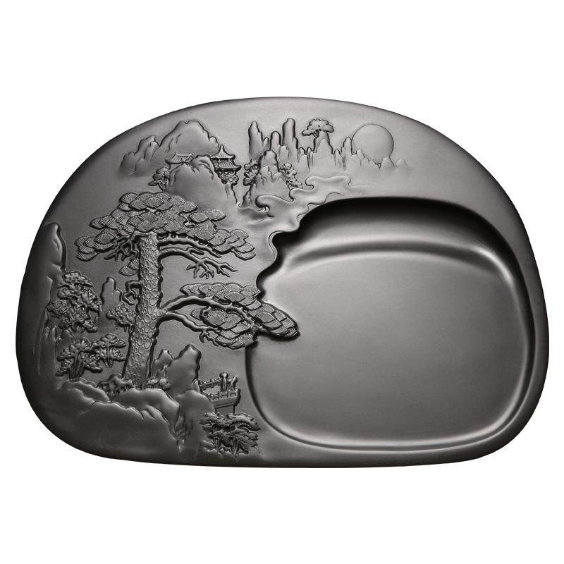 维新 非遗大师许亚祥砚台作品《黄山奇观》名师手工制老坑黑龙尾歙砚天然原石安徽高档精品礼物文房四宝送礼