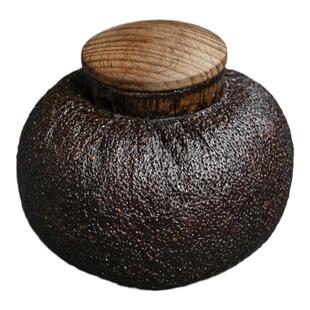 竹雪明|柚子皮茶叶罐柚子罐茶罐非遗王伯杨漆器便携柚罐子带礼盒