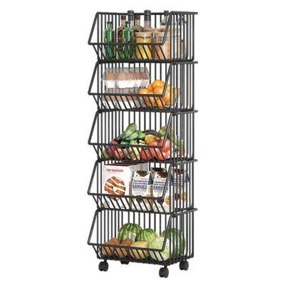 厨房置物架落地家用多层小推车