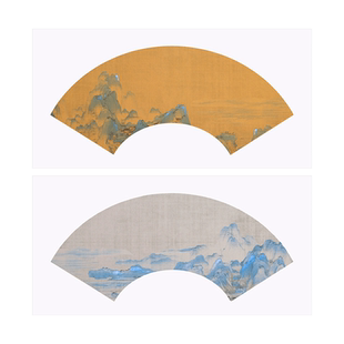 千里江山图空白宣纸扇面四尺四开蜡染 半生熟 书法小楷瘦金体半生熟加厚高清作品深仿古复古山水印花篆书隶书