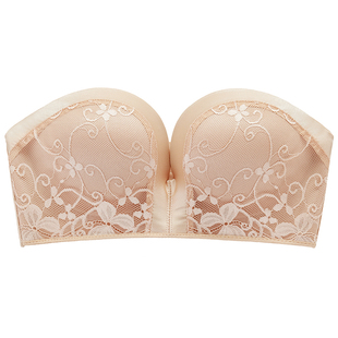 白色内衣女小胸聚拢加厚抹胸女内搭无肩带文胸定型挺拔无带胸罩衣