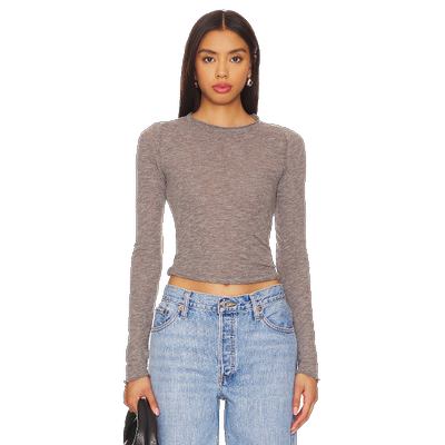 Free People 长袖T恤美式辣妹内搭上衣通勤风针织打底衫REVOLVE