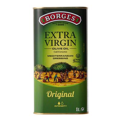 Borges/伯爵西班牙原装进口家用炒菜特级初榨食用橄榄油听装1L