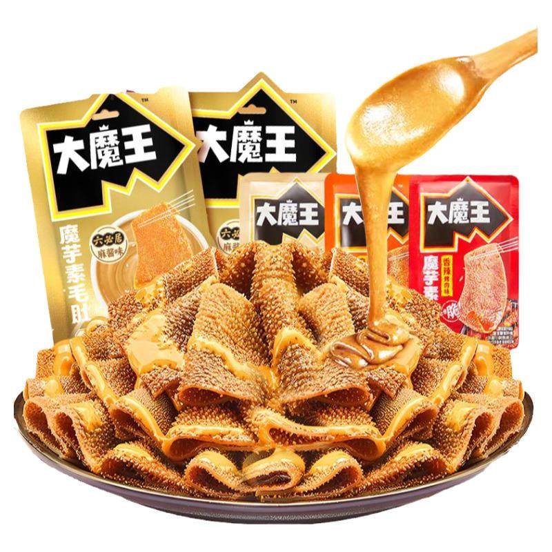 盐津铺子大魔王六必居麻酱素毛肚魔芋爽魔芋毛肚休闲小吃零食麻辣