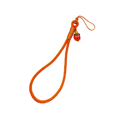 新款事事如意手工编织橙色手绳琉璃橘红柿子手机包包配饰小众设计