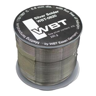 德国原装保真WBT 0820 0.8mm 含银4%锡线 hifi音响耳机焊锡丝亮锡