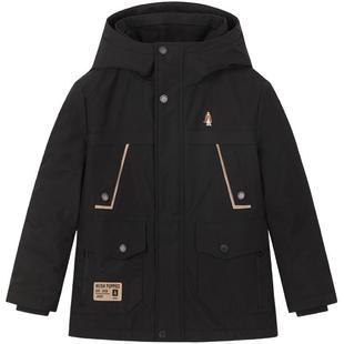 暇步士童装男童三防加绒风衣秋冬新款大童保暖上衣儿童工装厚外套