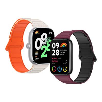 适用红米watch6手表带5/4小米9pro手环表带新款8pro专用一体工字链式磁吸硅胶回环运动智能女生表链男生腕带