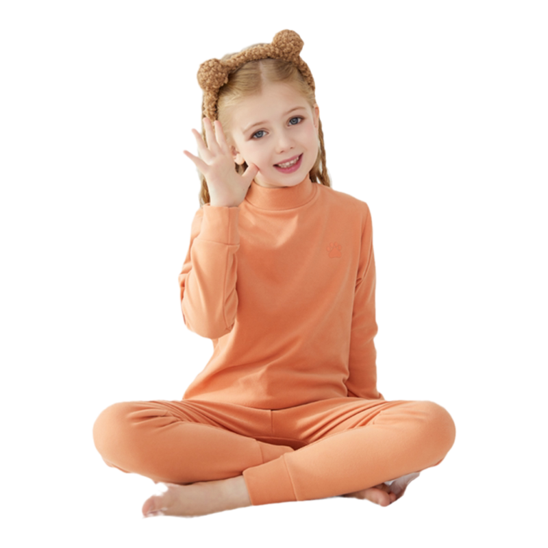 保暖内衣套装冬季暖绒中领女童