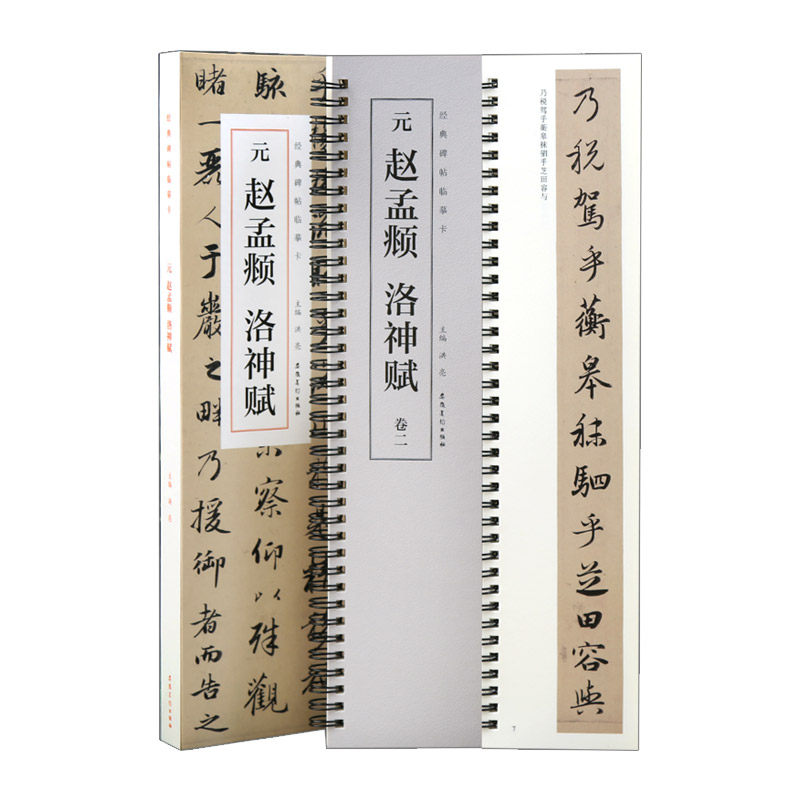 学海轩共2本元赵孟頫洛神赋碑帖临摹卡洪亮编简体旁注行书毛笔字帖书法成人学生临摹单行临摹范本古帖安徽美术出版社
