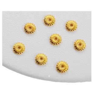 18K包金哑金保色双面螺纹8mm平片隔片手链项链编绳DIY饰品配件