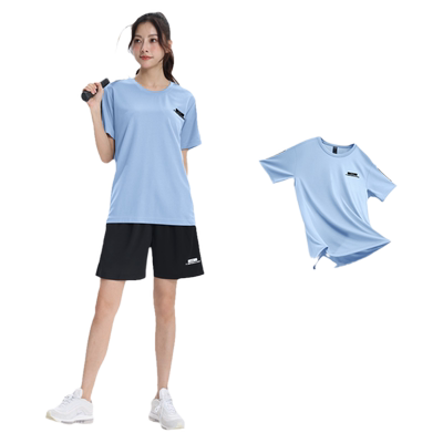 短袖短裤运动套装女夏季冰丝速干