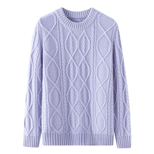 儿童半高领100%纯山羊绒衫女童麻花秋冬男童加厚上衣红色新年毛衣