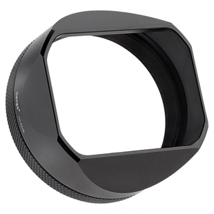 号歌方形复古金属遮光罩适用于FUJI富士X100VI X100V相机配转接环支持49mmUV滤镜镜头保护配件黑色