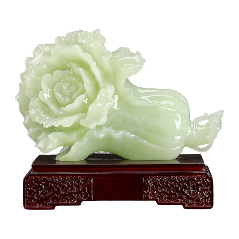 百财如意玉白菜摆件高档礼品