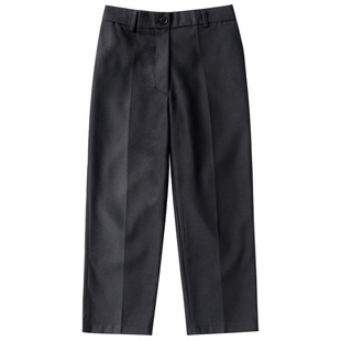 男童西裤加绒加厚藏青色儿童黑色西装裤深灰色校服裤子小学生大童