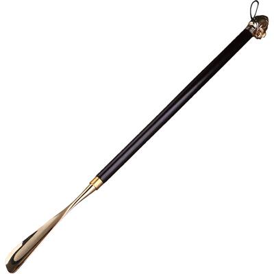 实心铜鞋拔，烤漆实木手柄