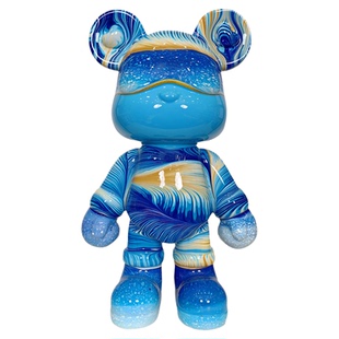 网红暴力熊客厅摆件高档轻奢小众高级感展示柜电视柜装饰品存钱罐