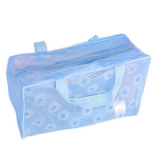 洗漱包透明碎花防水化妆包洗浴日用品收纳袋旅游出差整理女士拎包
